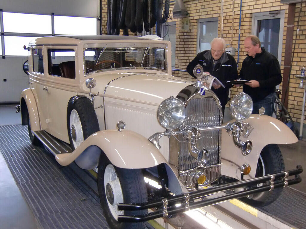 Stig Franssons Bilmuseum - med talande bild om 1932 Talbot M78 Registreringsbesiktning.